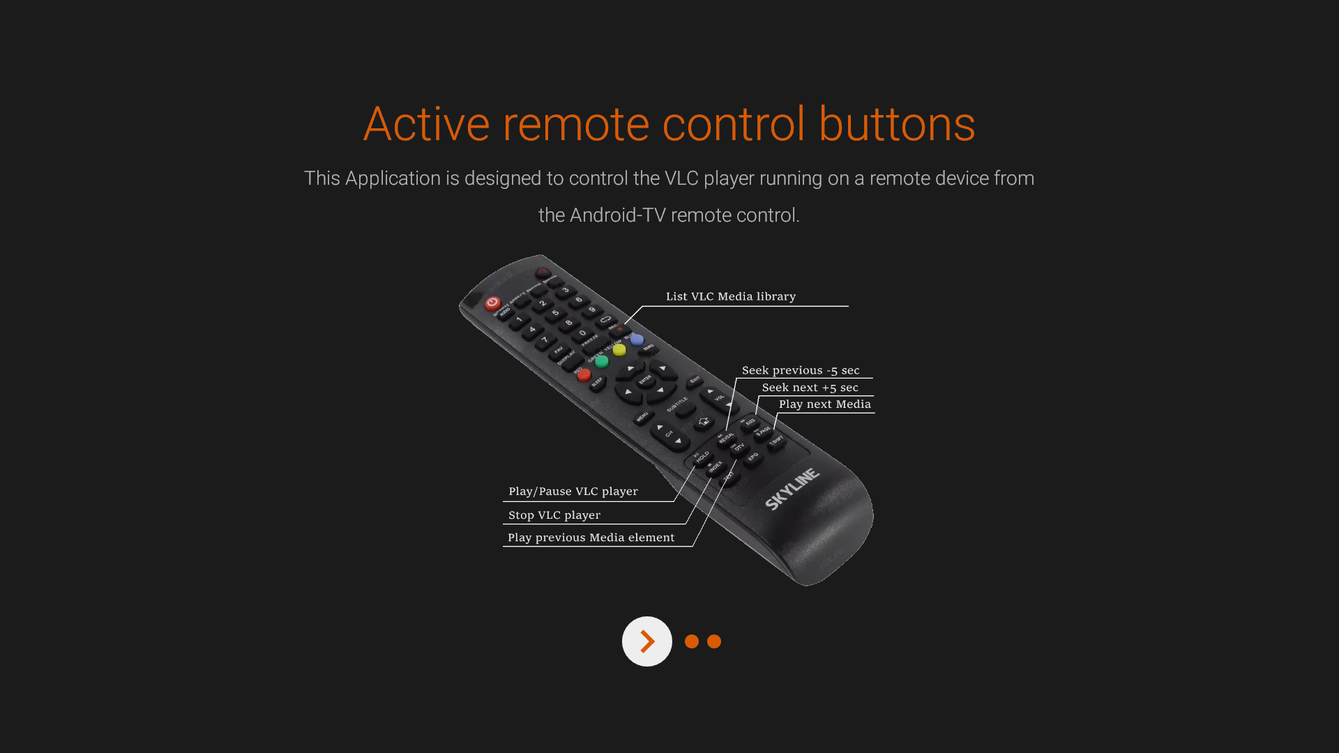 VLC Android-TV remote - screencap Help page 1